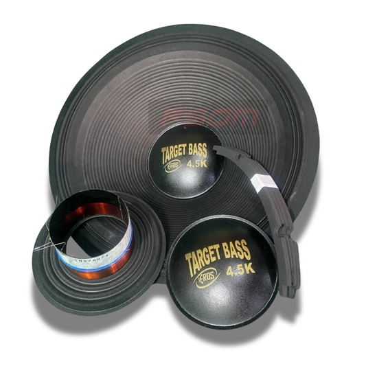 Kit Reparo Desmontado Para Alto-Falante 18" Eros Target Bass 4.5K – 4 Ohms - 8 Ohms